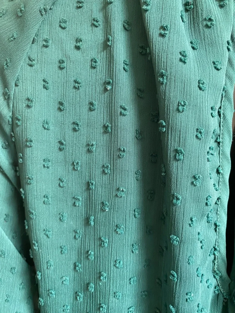 MUD PIE Green Swiss Dot Tiered Long Sleeve Mini Dress - Picture 10 of 14